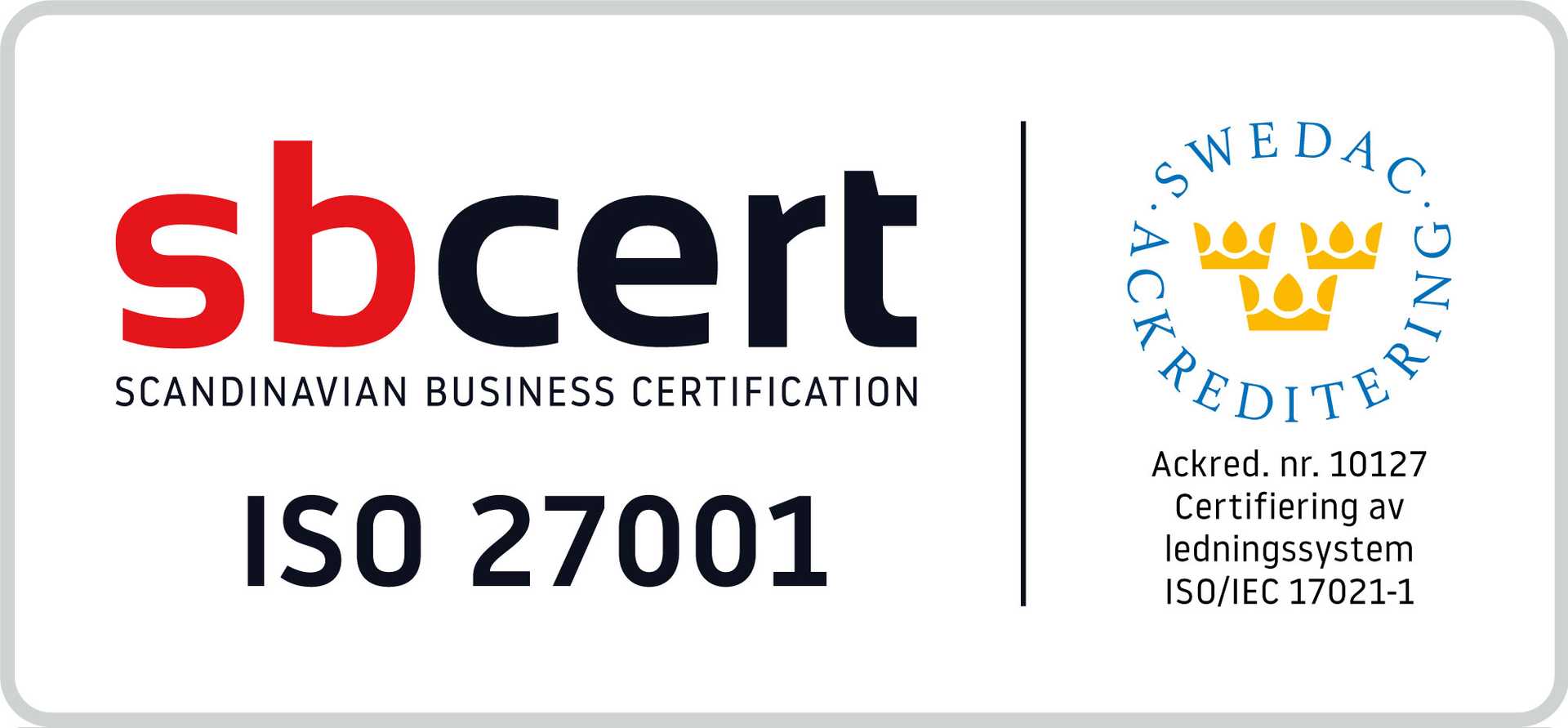 ISO 27001:2013 Security Certified